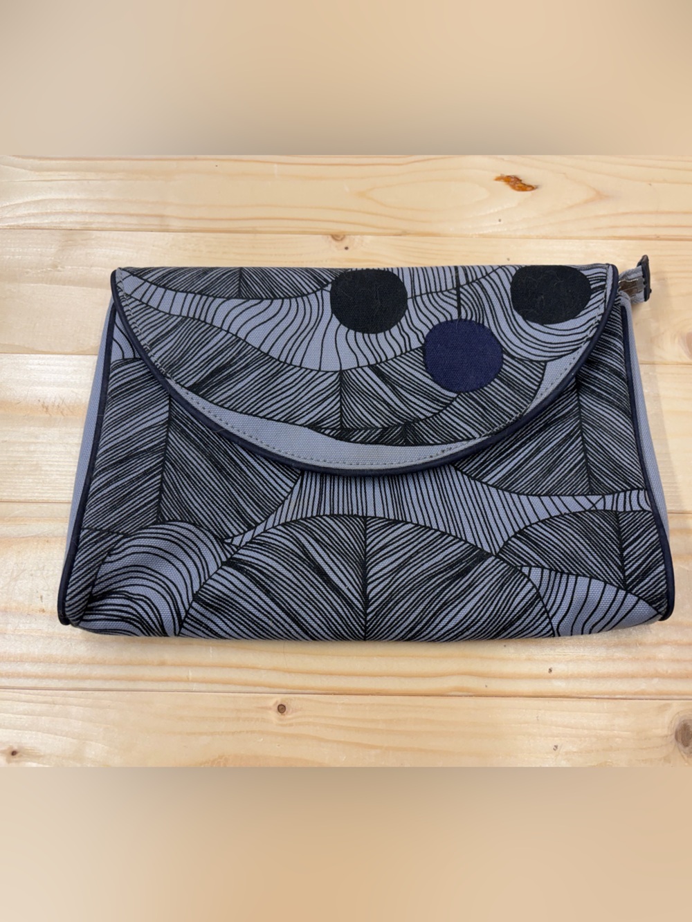 Marimekko Onneli Heavy Cotton Twill Envelope Clutch Bag Geometric Print-